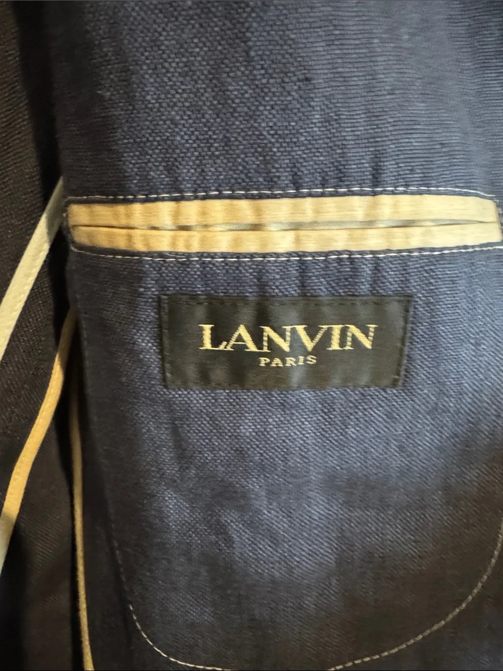 Lanvin Blue Linen Blazer IT 52R/US 42R